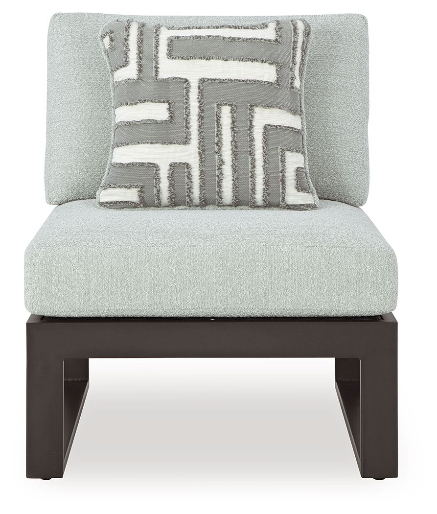 Beachloft - Armless Chair With Cushion - Black / Gray