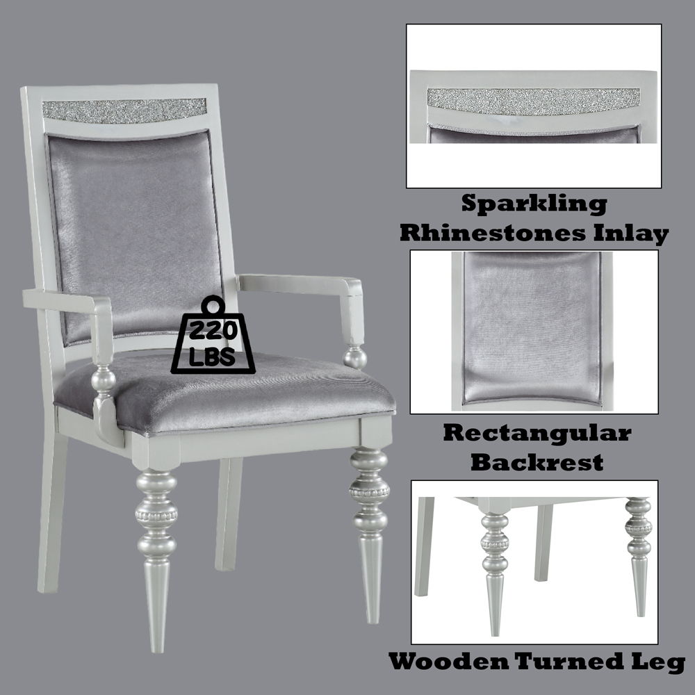 Maverick - Arm Chair (Set of 2) - Fabric & Platinum