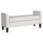 Hollis - Upholstered Accent Bench With Armrests Seating - Vanilla White