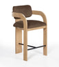 Cedra - Velvet Performance Fabric Upholstered Counter Stool - Natural Frame