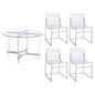 Uptown - 5 Piece Round Dining Set - Chrome