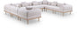 Laguna - 8 Piece Resilient Water Resistant Fabric 142" Upholstered Outdoor Patio Modular Sectional