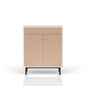Bar Cabinet With Large Storage - White / Pecan