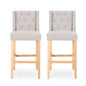 Vienna - Contemporary Fabric Tufted & Wingback Counter Stools (Set of 2)