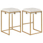 Square Counter Height Stools (Set of 2) - Beige / Gold