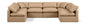 Indulge - Faux Leather 6 Piece Modular U-Shaped Sectional - Tan