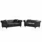 Chesterfield 3 And 2 Seater Sofa Set, High Tech Fabric Upholstered Couch For Living Room