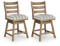 Ridgester - Upholstered Swivel Barstool (Set of 2) - Light Brown