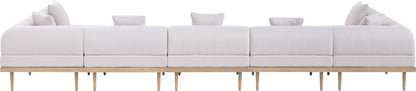Laguna - 7 Piece Resilient Water Resistant Fabric 142" Upholstered Outdoor Patio Modular Sectional