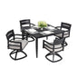 Outdoor Modern Dining Set, Chairs Sunbrella Cushioned And Dining Table With Umbrella Hole