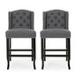 Vienna - Fabric Tufted Counter Stool With Nailhead Accents (Set of 2)