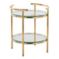 Rhonda - Contemporary / Glam Side Table - Gold / Clear