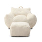 Giant Bean Bag Chair With Armrests And Footstool
