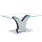 Artistic Rectangular Coffee Table With Tempered Glass Countertop