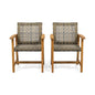 Outdoor Dining Chair Acacia Wood Frame (Set of 2)