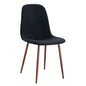 Luxury Simple Chair (Set of 4) Linen Cotton High Resilience Dining Chair With Metal Color Leg - Black / Walnut