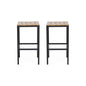 Outdoor Bar Stool With Slat Design And Metal Frame (Set of 2)