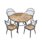 Contemporary Indoor Dining Set With Metal Legs, Birch, And Metal - Black / Natural