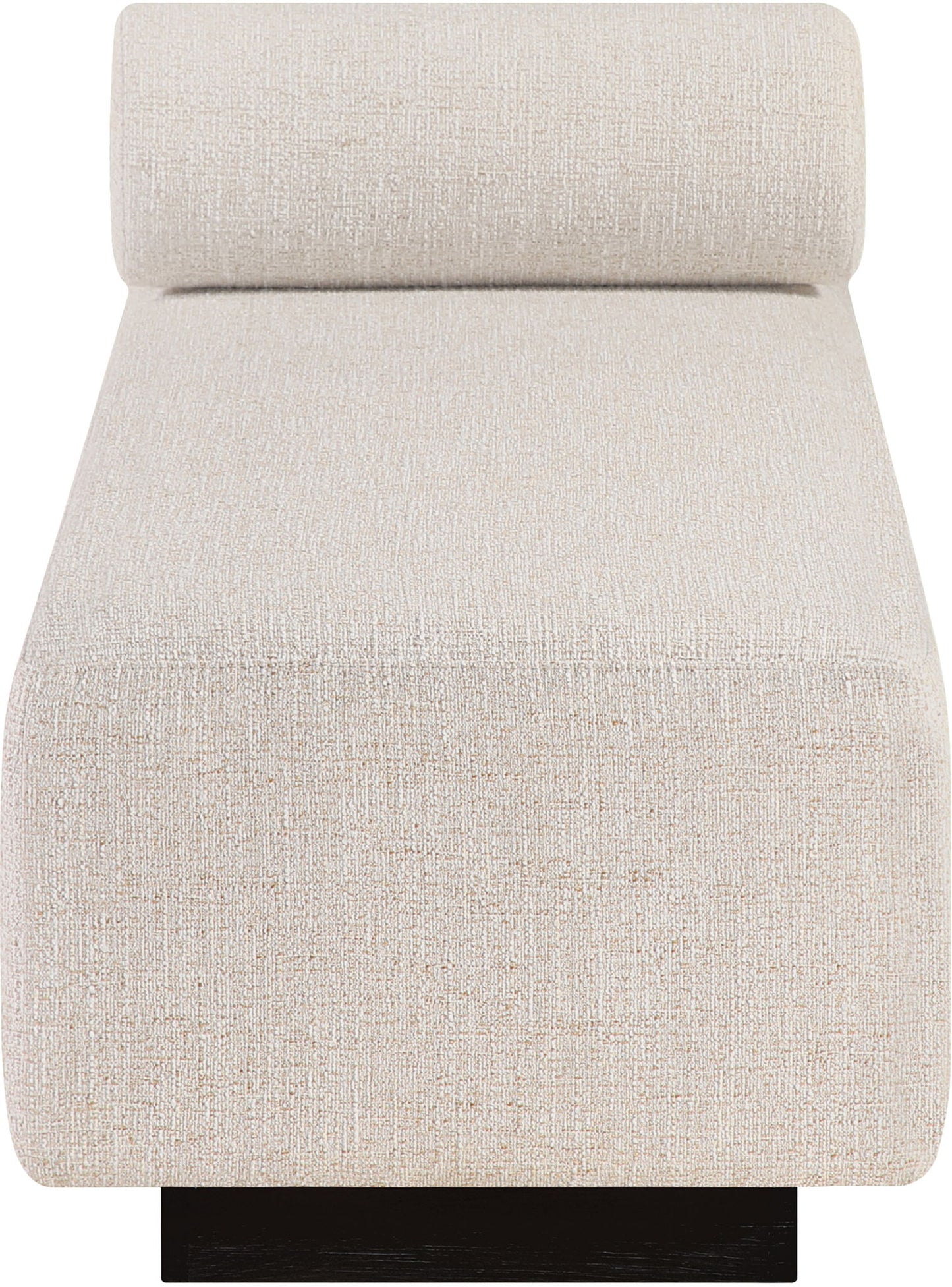 Zephyr - Linen Textured Fabric Upholstered Chaise - Painted Black Base