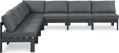 Nizuc - Outdoor Patio 7 Piece Modular Sectional With Gray Frame