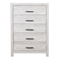 Modern Style 5 Drawer Chest In Natural Rustic Wood With Clean Lines And Spacious Storage