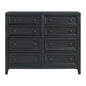 8 Drawer Dresser With Framed Fronts And Smooth Metal Glides