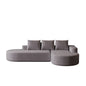 Modern Curved Sofa, L-Shaped Modular Sectional Set With 3 Pillows