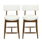 Mid Century Modern Counter Stools, Fabric Upholstered Chairs