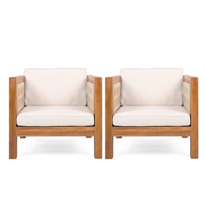 Outdoor Club Chair & Rope Arm And Cushions