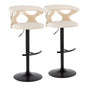 Gardenia - Contemporary Adjustable Barstool With Swivel With Rounded T Footrest (Set of 2)