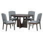Topmax - 5 Piece Modern Extendable Round Dining Table Set With Removable Leaf For Small Places