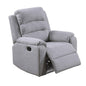 1 Piece Manual Recliner With Padded Seat And Backrest - Gray