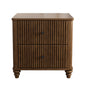 Fluted Nightstand With 3 Drawers