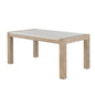 Vanilla - Real Marble Dining Table And Chair Set With Upholstery - Beige / Natural