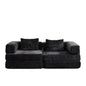 Convertible Floor Sofa Bed With Pillow Back Support Armrest