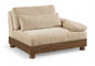 Turin - Chenille Fabric Upholstered Modular Arm Chair - Walnut Base