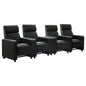 Warren - 4 Seater Home Theater With Wedge Console Recliners - Black