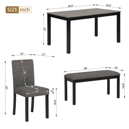 Modern Dining Table Set With Upholstered Chairs For Dining Room