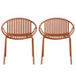 Stackable Outdoor Chairs With Breathable Plastic Backrest (Set of 2)