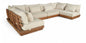Mirella - 6 Piece Water Resistant Fabric Upholstered Outdoor Patio Modular Sectional