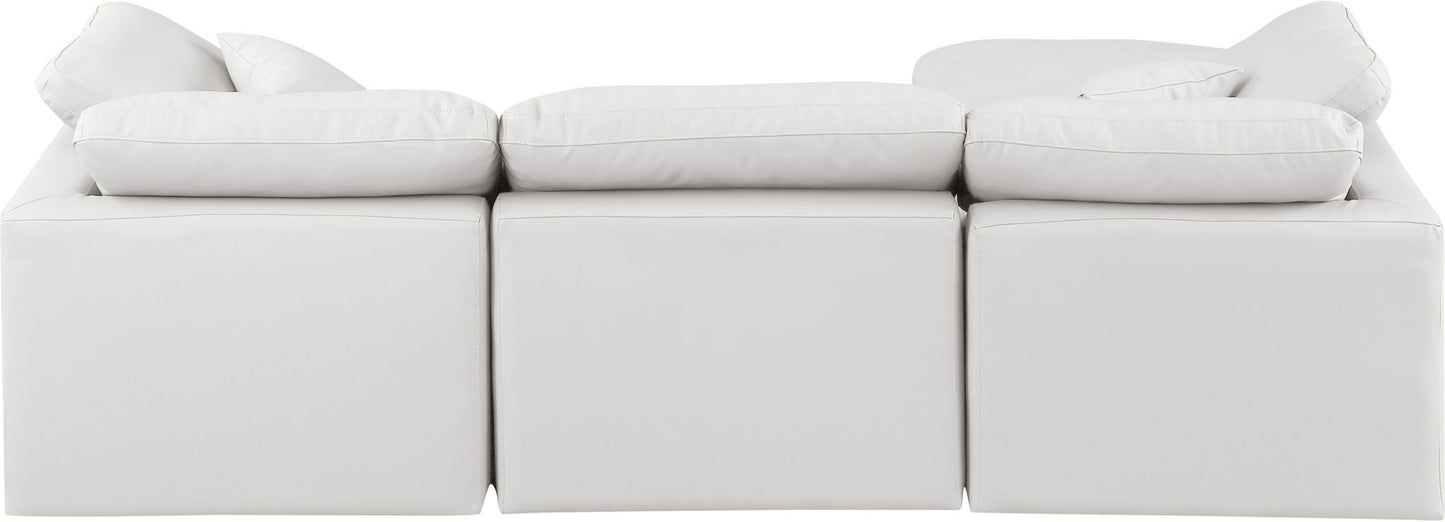 Indulge - Faux Leather 4 Piece Modular Sectional With Chaise