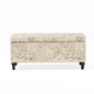 Parisian Upholstered Fabric Storage Ottoman - Beige / Reclaimed Natural