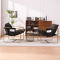 Upholstered Hanging Armchair With Arm Pocketsmetal Frame (Set of 2), Plated Craftsmanship, Crushed Foam Cushions And Skin-Friendly Woven Fabric For Living Room And Bedroom