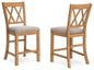 Havonplane - Upholstered Barstool (Set of 2) - Brown