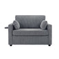 Sleeper Sofa With Foldable Mattress, USB Ports, Side Table & Storage Pocket