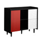 Modern Sideboard Buffet Cabinet With Doors And Unique Panel Styling
