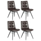 Back Dining Chairs With Button Tufting (Set of 4) - Brown