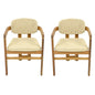 Outdoor Accent Armchairs For Patio (Set of 2) - Natural / Teak