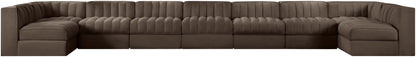 Rummi - Armless Velvet Performance Fabric Upholstered 9 Piece Modular Sectional