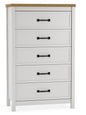 Kerisden - Five Drawer Chest - White / Brown